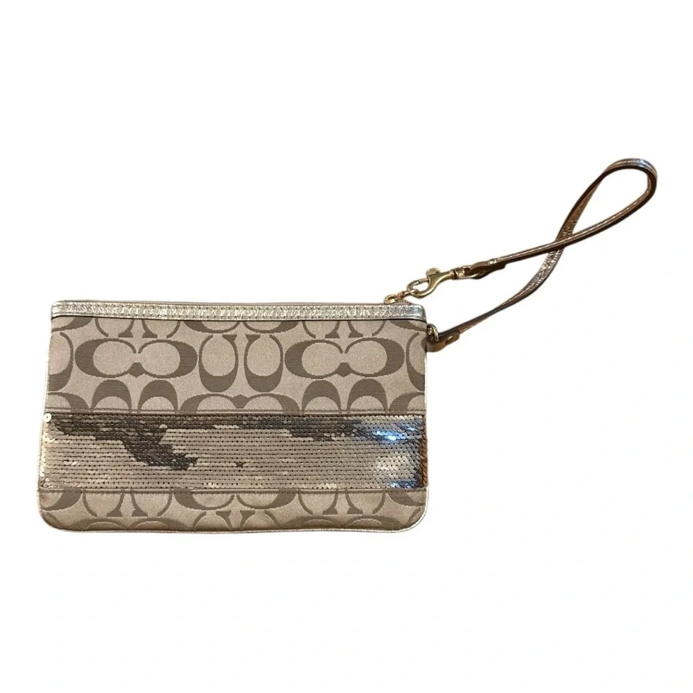 COACH Tan Wristlet Clutch